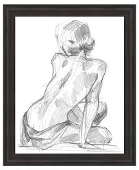 Metaverse Sitting Pose Ii By Jennifer Parker Framed Art Reviews Wall Art Macy S Cartoon Drawings Figure Drawing Drawings
