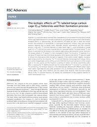 Stable isotope analysis of the carbon contained in the aerosols promises to provide important information about the sources and processes that govern aerosol formation and transport. Pdf The Isotopic Effects Of 13c Labeled Large Carbon Cage C70 Fullerenes And Their Formation Process