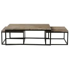 Tables Gigognes Indus En Sapin Massif Et Metal Avec Images Table Basse Gigogne Table Basse Bois Metal Table De Salon
