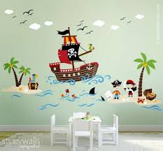 Pirates Wall Decal Treasure Island Wall Decal Playroom Wall Decals Pirates Wall Sticker Nursery Baby Room Decor Pirate Ship Wall Decal Playroom Wall Decals Baby Room Decor Wall Decals