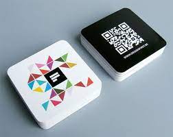 Qr codes have become a focus of advertising because of the quick and effortless access to the brand's url, text, phone number, sms or any other digital provenance. Cool Examples Of Square Sized Business Cards Square Business Cards Design Business Cards Creative Square Business Cards