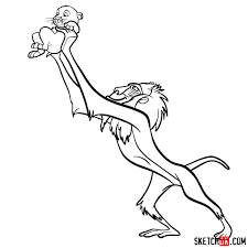 How To Draw Rafiki Holding Simba Lion King Lion King Drawings Lion King The Lion King Characters