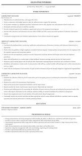 Applying for a lab technician position greatly relies on the ability of your written application to create an impact on the screening party. Laboratory Manager Resume Sample Mintresume