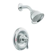 Moen Caldwell Chrome 1 Handle Shower Faucet With Single Function Showerhead 112 Swap Multiple Function With Th Shower Faucet Shower Tub Tub And Shower Faucets