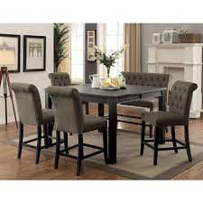 You might also like this photos. Sania Iii Counter Height Dining Set W Gray Chairs And Bench Furniture Of America Furniture Cart