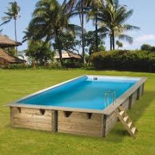 Piscine Bois Azura 5 05 X 3 50 X H1 20m Coloris Du Liner Bleu