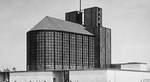 Otto Bartning Stahlkirche Auf Der Pressa In Koln 1928 Aussenansicht Foto Hugo Schmolz Otto Bartning Archiv Tu Darmstad Architektur Architekt Aussengestaltung