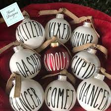 Reindeer Ornaments Rae Dunn Reindeer Name Ornament Set Etsy In 2021 Christmas Crafts For Gifts Kids Christmas Ornaments Reindeer Ornaments