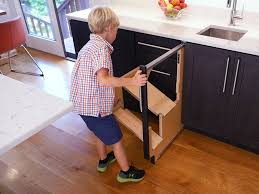 A Dad Designed A Step Stool That Pulls Out From A Cabinet So Kids Can Access Hard To Reach Areas Kitchen Step Stool Kitchen Furniture Design Home Decor Kitchen