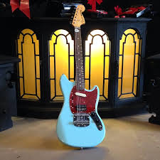 Example of how the switches and pickups work on a fender kurt cobain mustang. Fender Kurt Cobain Mustang Sonic Blue Floyd S Guitar Reverb