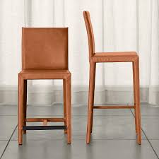 Whiskey barrel bar stools for sale. Folio Whiskey Top Grain Leather Bar Stools Crate And Barrel