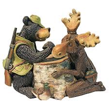 Design Toscano Moose And Bear Arm Wrestling Garden Statue Black Bear Decor Bear Decor Black Bear