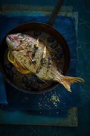 Baked Whole Snapper With Lemon Oregano Olives And A Lemon Beurre Noisette Food Fish Recipes Fish