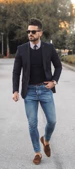 Classy Business Casual Outfit Idea For Men 10 Blue Jeans Outfit Men Jeans Outfit Men Blazer Outfits Men