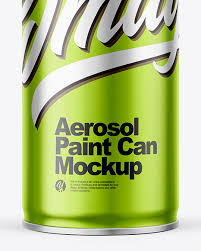 Free realistic cosmetic spray bottle mockup psd. Metallic Aerosol Paint Can With Transparent Cap In Can Mockups On Yellow Images Object Mockups