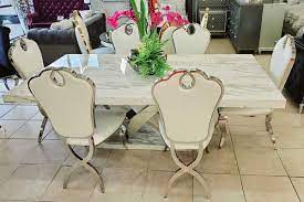 View our wide selection of dining room items for dining room sets, dining chairs, vitrines, buffets, dining tables, and dining room accessories. Dining Room Sets Marjorie S Furniture Las Vegas Nv