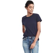 Banana Republic Womens Signature Supima Cotton Crew 30 Liked On Polyvore Featuring Tops T Shirts Preppy Navy Short Sl Clothes Design Women Layering Tee