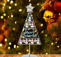 Personalized Name Christmas Tree with Acrylic Heart Pendent Custom 1-10  Names Family Theme Metal Christmas Tree Lights Name Christmas Decor Gift  for ...