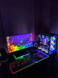 Posted My Razer Battlestation In Razer But I D Like To Share With You Guys As Well P Computer Gaming Room Video Game Rooms Video Game Room Design