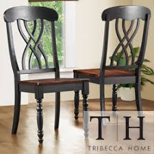 Tribecca Home Mackenzie Country Black Dining Chair Set Of 2 Black Dining Chairs Dining Chairs Dining Chair Set