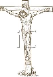 Draw a man anatomy attached on the cross. Drawing Of Christ On The Crucifixion Cross Royalty Free Clipart Picture