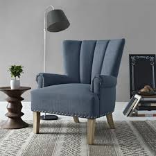 Rolled Blue Armchair Blue Accent Chairs Accent Chairs Living Room Chairs