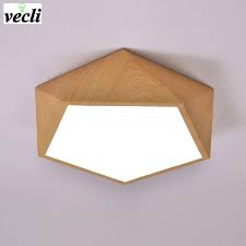 Seul plafonnier classique en compagnie de unique design aux accentuation dans bois subtiles dont ajoutera unique touche chaleureuse à votre intérieu? Plafonnier Effet Bois A Led Geometric Plafonnier Plafonnier Salle De Bain Geometrie