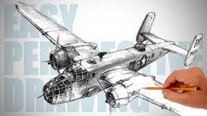 This is a pencil sketch of an american soldier from call of duty world at war. How To Draw Ww2 Bomber Aircraft B 25 Mitchell Easy Perspective Drawing 33 Youtube