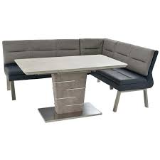 This kitchen nook table set offers 4 delightful wood dining chairs, a nice dining room table and 1 delightful bench. Jezebel 2 Piece Left Right Corner Nook Dining Set El Dorado Furniture