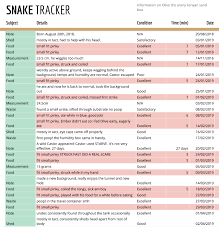 Anyone Else Make A Spreadsheet To Keep Track Of Your Snake