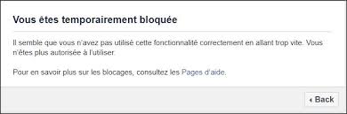 Blocage Temporaire D Une Fonctionnalite Facebook