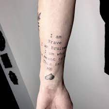 What is the meaning of i am enough? I Am Brave I Am Bruised I Am Who I M Meant To Be This Is Me Tattoo Girltattoo Be Brave Tattoo Tattoo Ideas Female Forearm Quotes Tattoo Ideas Female Forearm