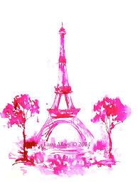 Pink Eiffel Tower Print From Original Watercolor Paris By Lanasart Torre Eiffel Dibujo Torre Eiffel Produccion Artistica