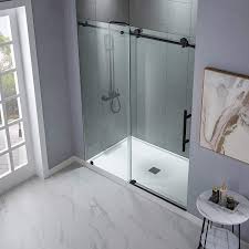 There are two regular kinds of glass shower entryways. Buy Woodbridge Mbsdc6076 Mbl Frameless Sliding Glass Shower Door 56 60w X 76h Matte Black Finish Online In Indonesia B088fkgqwq