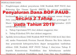Juknis bop paud dan kesetaraan tahun 2021 berpedoman pada peraturan menteri pendidikan dan kebudayaan republik indonesia nomor 9 tahun 2021 tentang petunjuk teknis pengelolaan dana bantuan operasional penyelenggaraan pendidikan anak usia dini dan dana bantuan operasional. Penyaluran Dana Bop Paud Secara 2 Tahap Di Tahun 2019 Arsip Paud