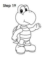 Here you will find coloring pages of mario, luigi, princess peach, koopa troopa and other characters from the game. Draw Koopa Troopa Step 19 Art Drawings Sketches Simple Mario Coloring Pages Drawing Ideas List