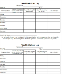 11 weekly workout log exles pdf