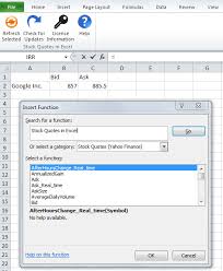 Get Stock Quotes In Excel New Excel Add In Finance Train