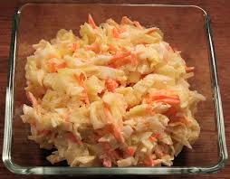 In a large bowl, combine the potatoes, eggs, celery, onion, relish, garlic salt, celery salt, mustard, pepper and mayonnaise. Coleslaw Wikipedia