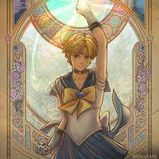 I was asked to draw Sailor Uranus by Harukas talented English voice actor:  Erica Mendez! She requested Mucha styled, and I was more than happy to  indulge anything with lotsa flowers. 🌻 :