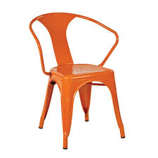 Office Star Products Patterson Orange Metal Chair 2 Pack Orange Powder Coated Metal Metal Chairs Indoor Outdoor Chair Metal Side Chair