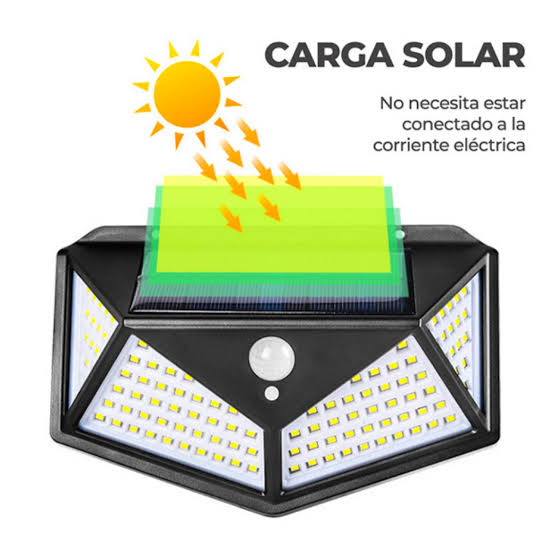 Lámpara Luz LED Solar con Sensor de Movimiento y 100 Led BK-100