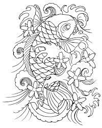 Nice Black Outline Koi Fish Tattoo Design Tattooshunter Com Koi Tattoo Sleeve Koi Fish Tattoo Japanese Fish Tattoo