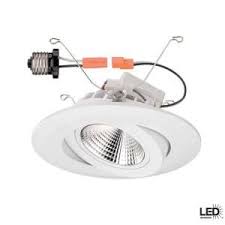 Commercial Electric 6 In Recessed White Gimbal Led Trim Cer6742wh At The Home Depot Mobile Led Track Lighting Designers Fountain Recessed Lighting Kits