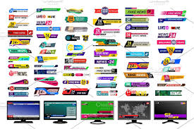 Set Of Tv News Bars In 2020 Tv News Video Streaming Mockup Templates