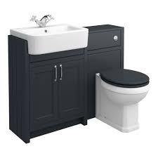 Chatsworth Traditional Graphite Semi Recessed Vanity Unit Toilet Package Victorian Plumbing Uk Toilet And Sink Unit Bathroom Sink Units Sink Units