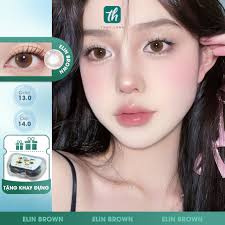 TẶNG KHAY ĐỰNG] Kính áp tròng THUY LENS cho mắt cận màu tây Zlens Elin Brown  độ cận từ 0