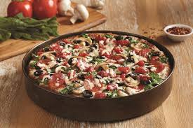 Bj S Brewhouse Deep Dish Pizza California Supreme Pepperoni Mushrooms Spinach Black Olives And Seasoned Tomatoes Deep Dish Pizza Homemade Pizza Chicago Style Deep Dish Pizza