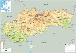 Detailed map of slovakia and neighboring countries. Slovakia Map Physical Worldometer