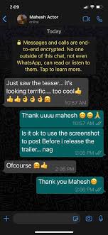 Check spelling or type a new query. Mahesh Babu S Whatsapp Dp Is Lion Nagarjuna Wild Dog Promotions